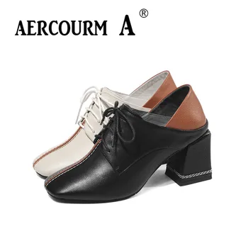 Aercourm A 2019 Women Cow Leather Pumps Shoes Genuine Leather Shoes Square Heel Pumps New Spring Beige Black Mixed Colors Shoes
Aercourm A 2019 Women Cow Leather Pumps Shoes Genuine Leather Shoes Square Heel Pumps New Spring Beige Black Mixed Colors Shoes