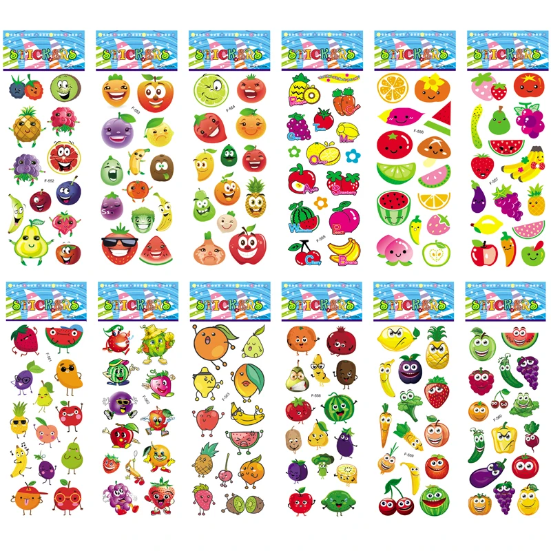 6 sheets/set Cute Fruit Vegetables Pattern Stickers Scrapbooking Notebook Diary Decorate Stationery PVC Stickers
6 sheets/set Cute Fruit Vegetables Pattern Stickers Scrapbooking Notebook Diary Decorate Stationery PVC Stickers