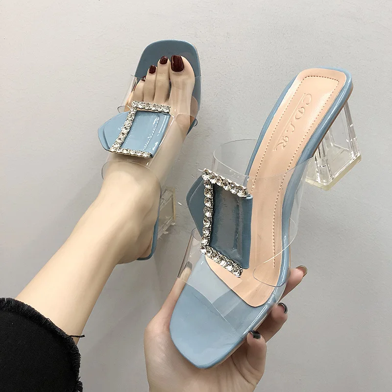 2019 New Arrive Fashion Women Sandals PVC Transparent Peep Toe High heel Buckle Shoes Comfort Belt Buckle Rhinestone Women Shoes 
2019 New Arrive Fashion Women Sandals PVC Transparent Peep Toe High heel Buckle Shoes Comfort Belt Buckle Rhinestone Women Shoes