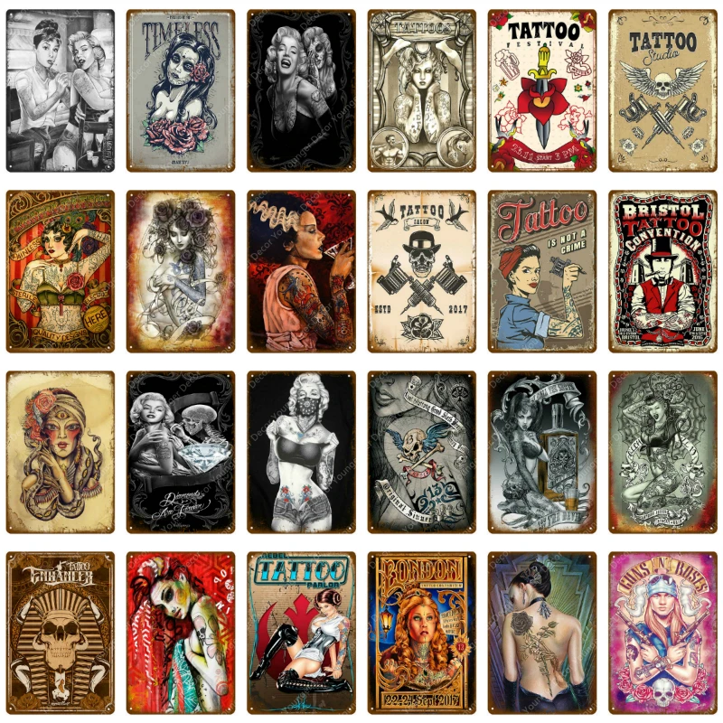 Classic Tattoo Shop Decor Sexy Pin Up Girl Marilyn Monroe Metal Sign Tin Poster Wall Sticker Art Painting Plaque Room Decoration
Classic Tattoo Shop Decor Sexy Pin Up Girl Marilyn Monroe Metal Sign Tin Poster Wall Sticker Art Painting Plaque Room Decoration