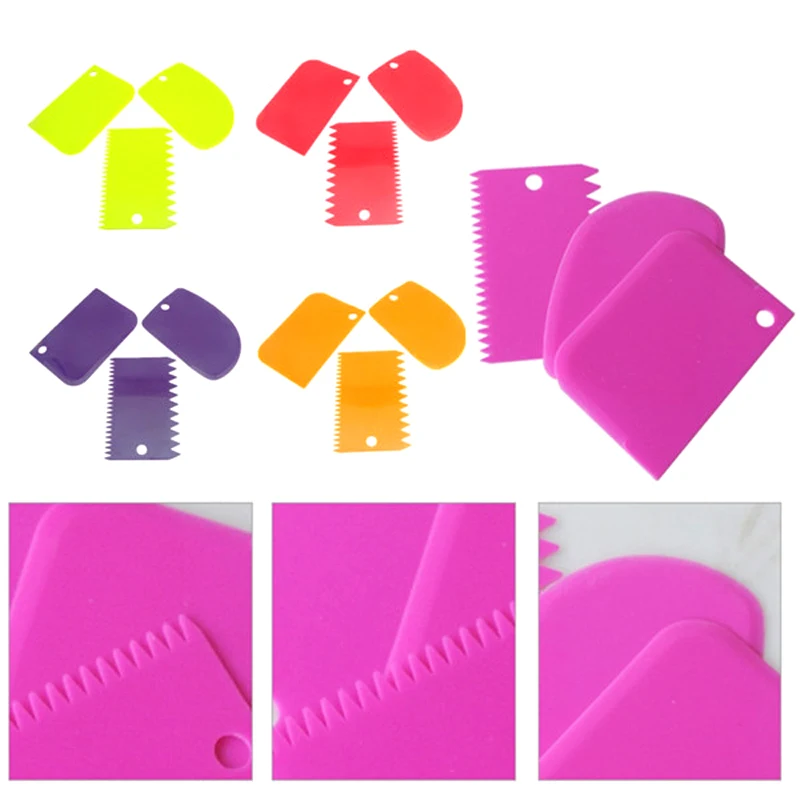 3Pcs Plastic Dough Icing Fondant Scraper Cake Decorating Baking Pastry Tools Plain Smooth Jagged Edge Spatulas Cutters T
3Pcs Plastic Dough Icing Fondant Scraper Cake Decorating Baking Pastry Tools Plain Smooth Jagged Edge Spatulas Cutters T