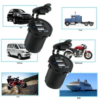 Auto Motorcycle Dual USB Socket Charger Power Adapter Outlet Power Mobile Phone Charger DC 5V 2.1A/1A for Car Motorcycle ATV
Auto Motorcycle Dual USB Socket Charger Power Adapter Outlet Power Mobile Phone Charger DC 5V 2.1A/1A for Car Motorcycle ATV