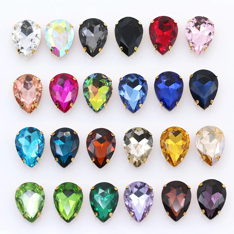 4x6 6x8 10x14 13x18 18x25 20x30mm 24-colors teardrop crystal glass stone sew on rhinestones gold base buckle for clothes crafts
4x6 6x8 10x14 13x18 18x25 20x30mm 24-colors teardrop crystal glass stone sew on rhinestones gold base buckle for clothes crafts