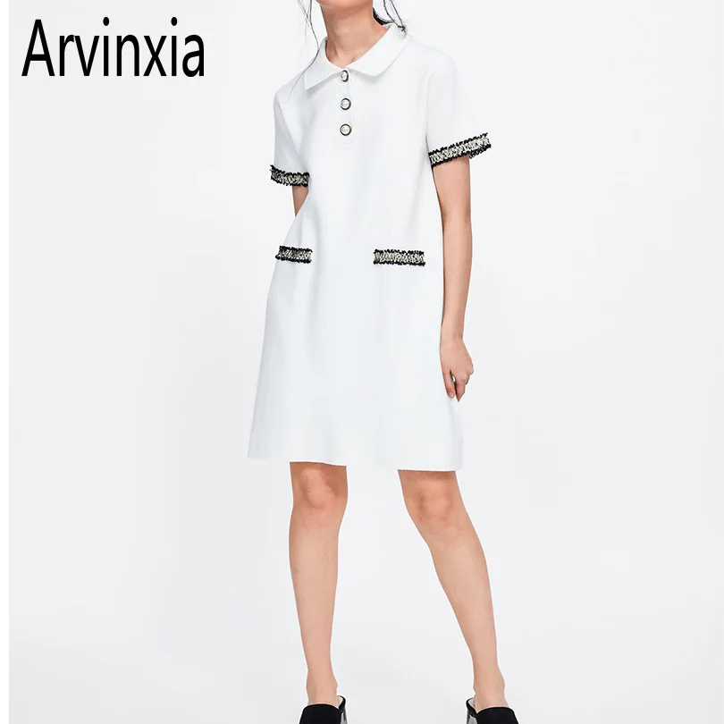 Arvinxia ZA Sexy Appliques Town-down Collar Woman Dress New Solid Loose Women Vestidos Fashion Outwear Short Sleeve Lady Dresses
Arvinxia ZA Sexy Appliques Town-down Collar Woman Dress New Solid Loose Women Vestidos Fashion Outwear Short Sleeve Lady Dresses