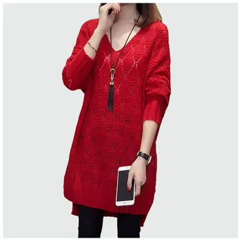 Sweater Hollow Autumn Long Sweaters Large Size Xl-xxxl 2018 Female V- Neck Knitted Sweter Pullover Long Sleeve Sweaters Tops
Sweater Hollow Autumn Long Sweaters Large Size Xl-xxxl 2018 Female V- Neck Knitted Sweter Pullover Long Sleeve Sweaters Tops