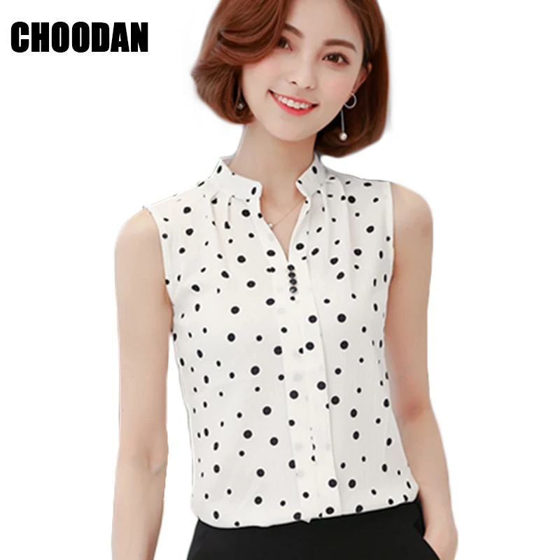 Polka Dot Summer Tops For Women 2018 Chiffon Sleeveless Blouses Shirts Female Stand Collar Print Ladies Korean Fashion Clothing
Polka Dot Summer Tops For Women 2018 Chiffon Sleeveless Blouses Shirts Female Stand Collar Print Ladies Korean Fashion Clothing