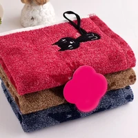 1Pc Cute Kitten Pattern Print Cotton Soft Child-Towel Household Face Towel image