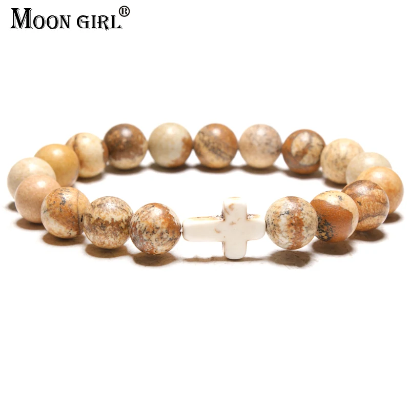 MOON GIRL 10MM Tiger Eye Natural Stone Men Bracelets Fashion Elastic Cross Lava Stone Boho Chakra Hombre Pulsera Drop Shipping
MOON GIRL 10MM Tiger Eye Natural Stone Men Bracelets Fashion Elastic Cross Lava Stone Boho Chakra Hombre Pulsera Drop Shipping