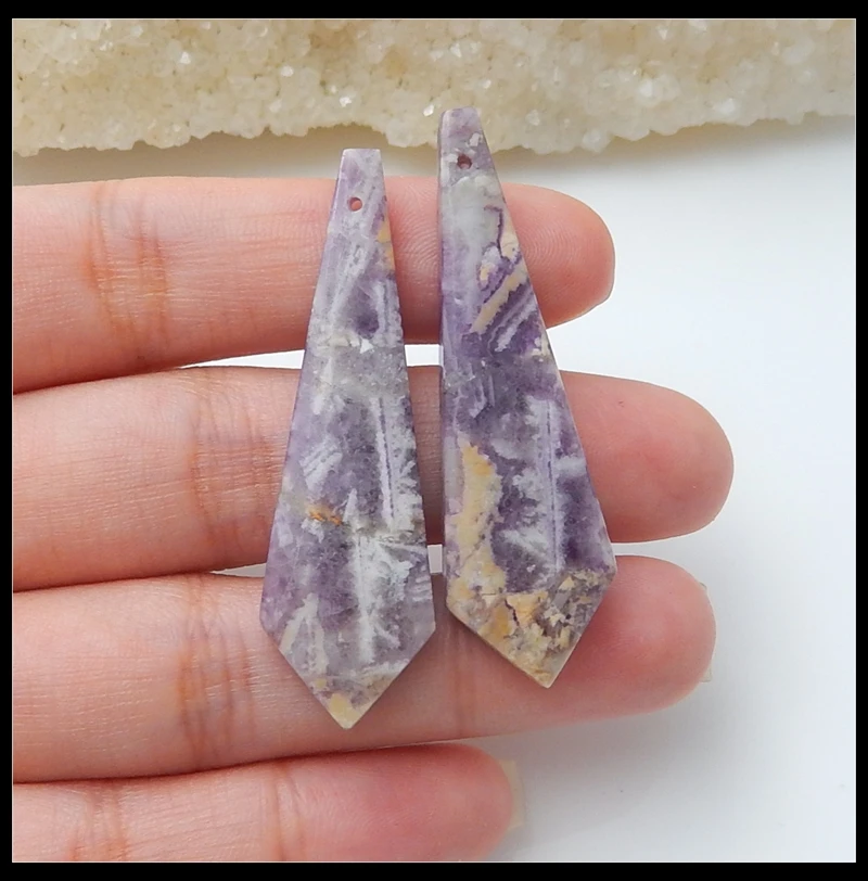 Sales 1Pairs Natural Stone Purple Lace Agate Fashion Gemstone Earring Bead 47x14x5mm 9.3g
Sales 1Pairs Natural Stone Purple Lace Agate Fashion Gemstone Earring Bead 47x14x5mm 9.3g