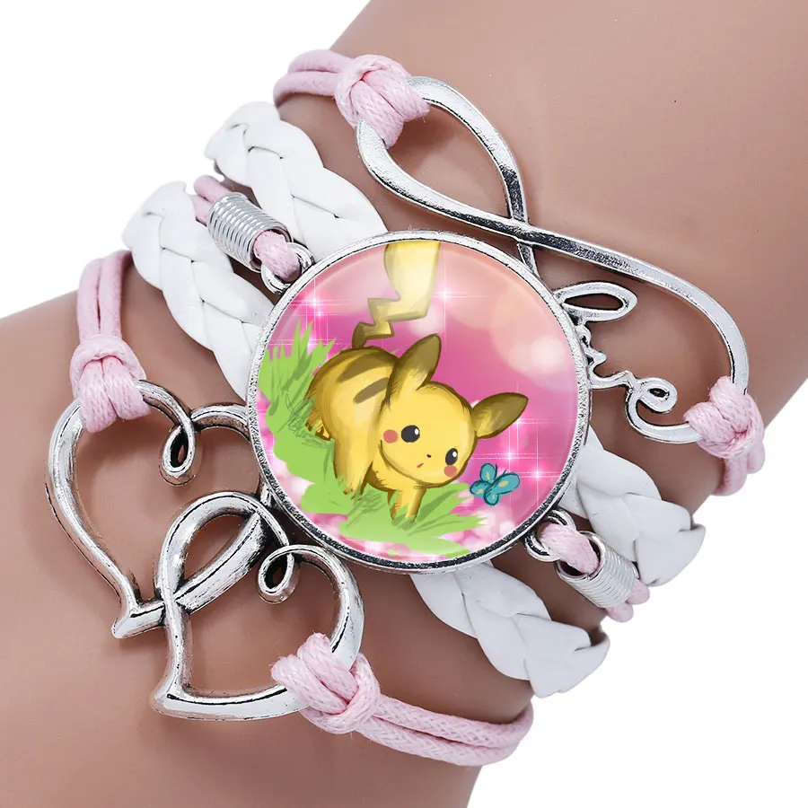 Fashion Pokemon Go Pikachu Glass Cabochon Leather Charm Bracelet Bangle Jewelry Infinity Double Heart Game Theme Gifts
Fashion Pokemon Go Pikachu Glass Cabochon Leather Charm Bracelet Bangle Jewelry Infinity Double Heart Game Theme Gifts