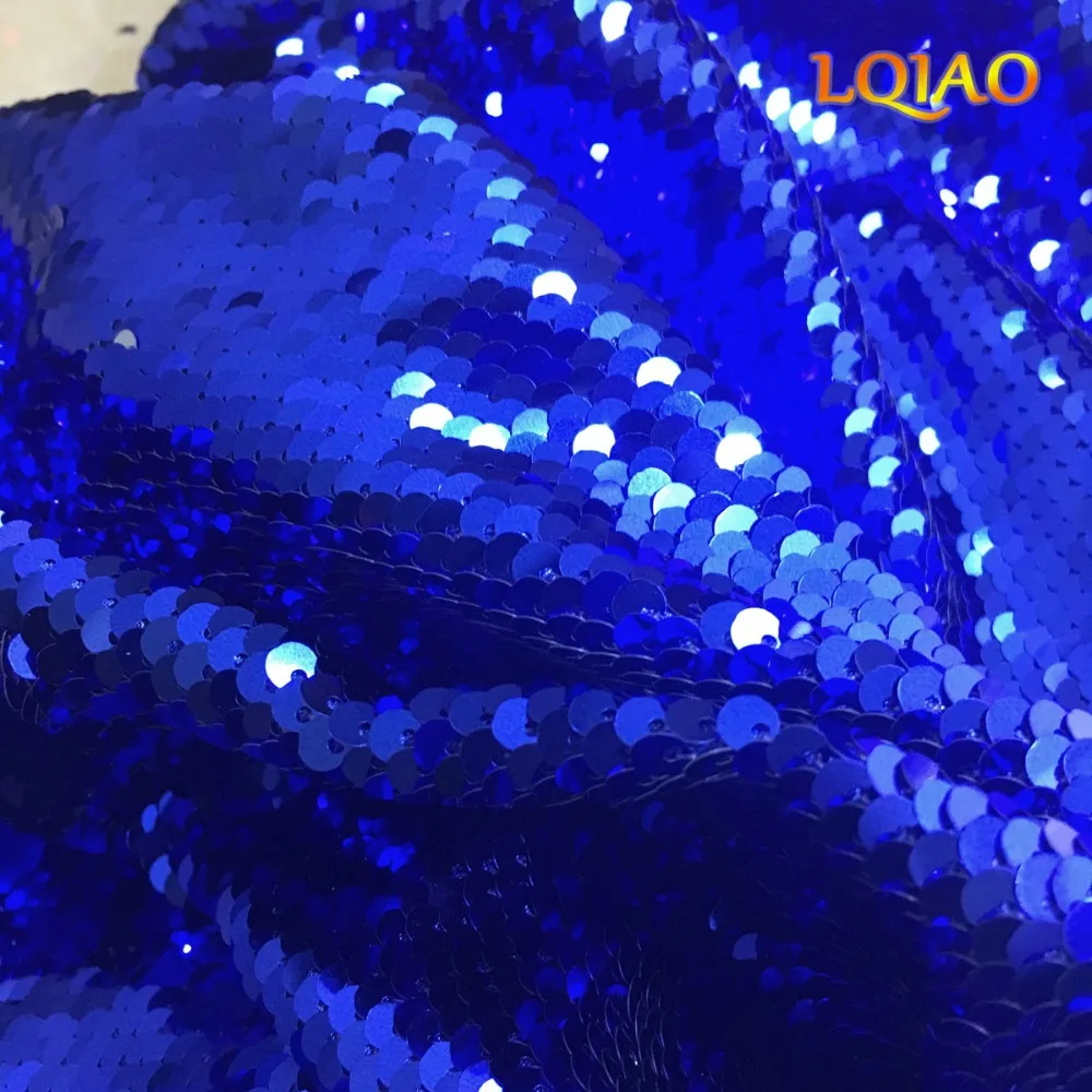 Blue Silve Sequin Fabric-002