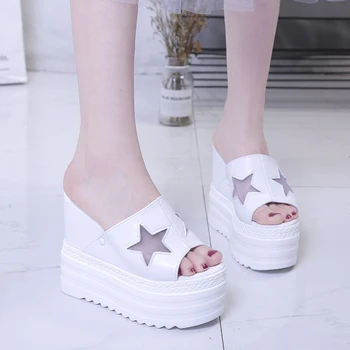 Women's Platform Slippers 2019 Summer Fashion Super High Heels 13cm Leather Ladies Shoes Woman Outside Slides Rubber Sole Shoes
Women's Platform Slippers 2019 Summer Fashion Super High Heels 13cm Leather Ladies Shoes Woman Outside Slides Rubber Sole Shoes