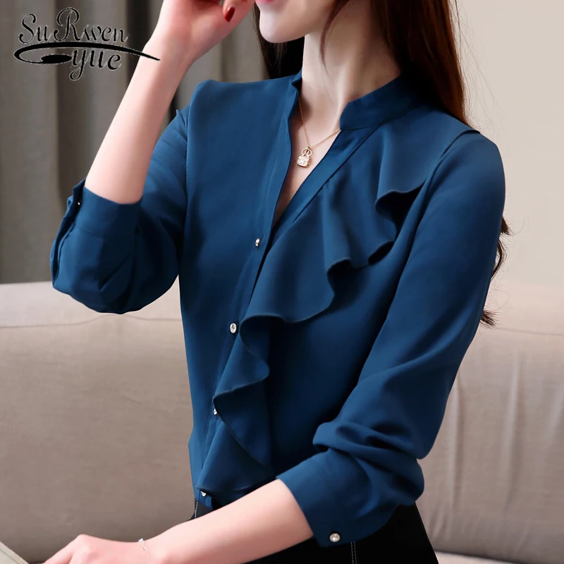 Fashion woman blouse 2019 female tops long sleeve women shirts ruffles V collar office blouse solid chiffon blouse shirt 2330 50
Fashion woman blouse 2019 female tops long sleeve women shirts ruffles V collar office blouse solid chiffon blouse shirt 2330 50