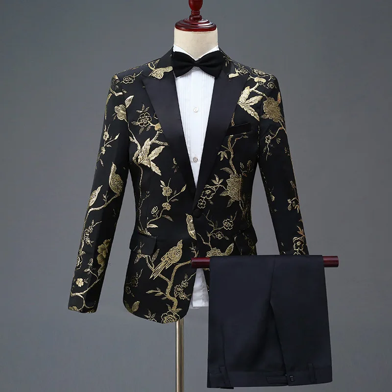 Spring and Summer Men's Embroidered Suit Ceremonial Host Dress Performance Clothing Slim Suit Jacket + Pant +Vest
Spring and Summer Men's Embroidered Suit Ceremonial Host Dress Performance Clothing Slim Suit Jacket + Pant +Vest