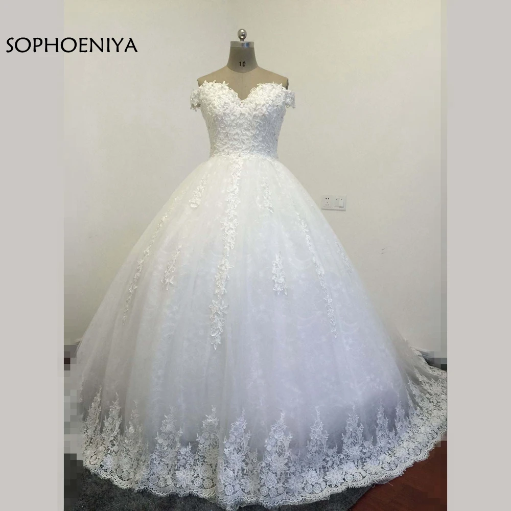 Vestidos De Novia Custom made Off the shoulder Ball gown wedding dresses Plus size Lace Cheap wedding gowns 2019 robe de mariage
Vestidos De Novia Custom made Off the shoulder Ball gown wedding dresses Plus size Lace Cheap wedding gowns 2019 robe de mariage
