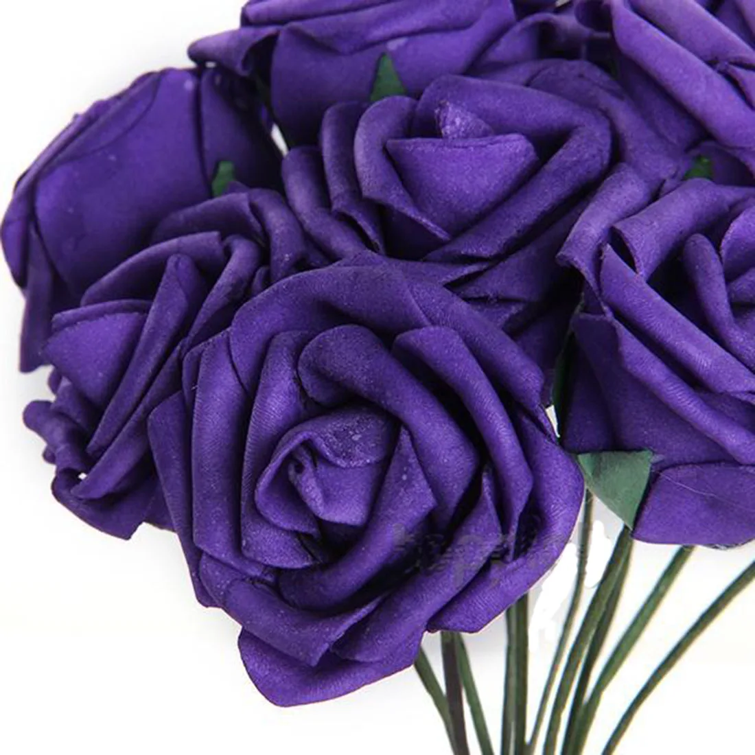 10Pcs Artificial Fake Foam Rose Flower Heads Bulk Wedding Party Decor Purple