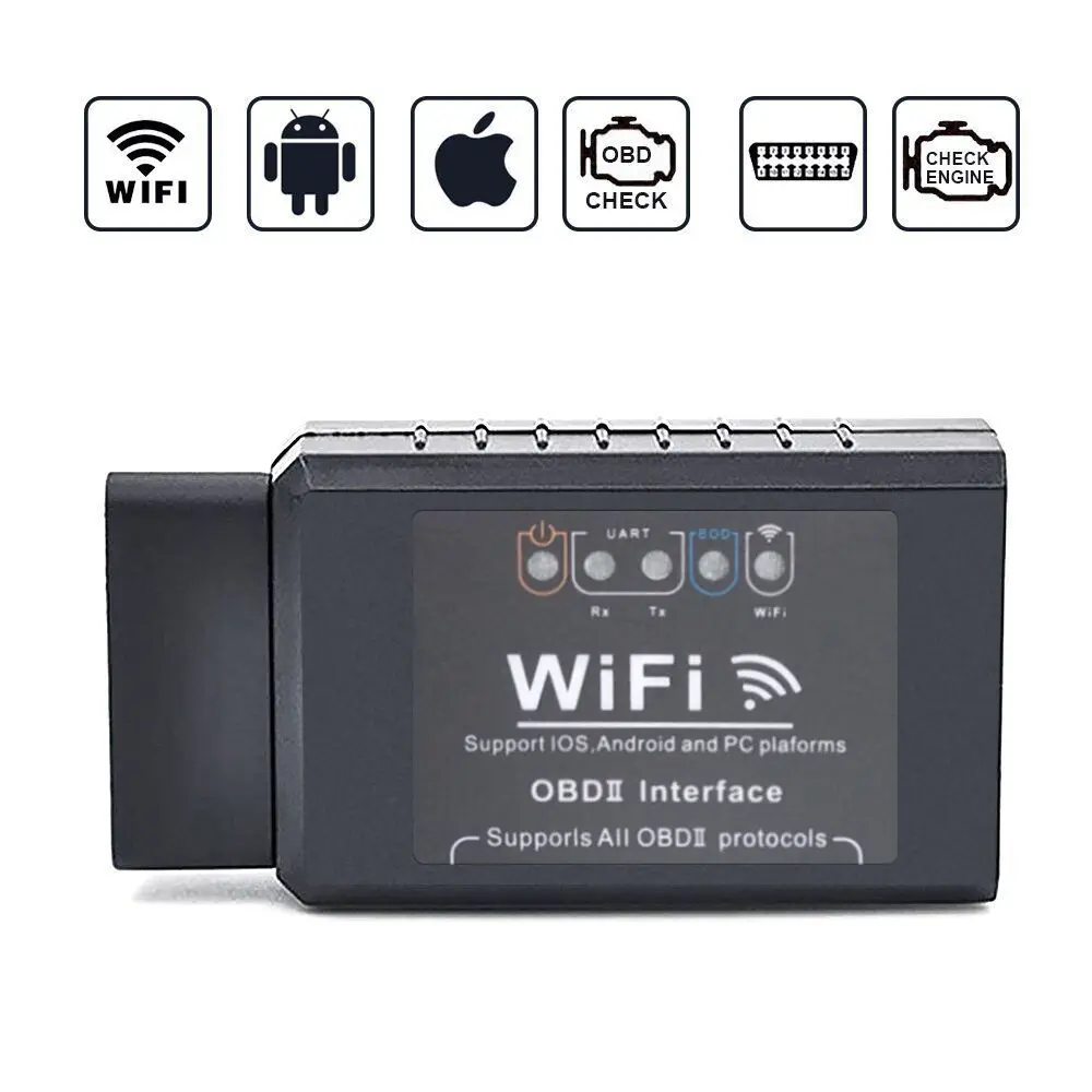 

V1.5 ELM327 Car WIFI OBD 2 OBD2 OBDII Scan Tool Foseal Scanner Adapter Check Engine Light Diagnostic Tool for iOS & Android
