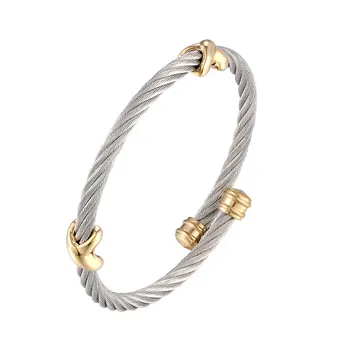 Adjustable size Twisted Cable Wire Bangle Antique Bangle Double Cross Fashion Designer Brand Vintage Gift Women Bracelet
Adjustable size Twisted Cable Wire Bangle Antique Bangle Double Cross Fashion Designer Brand Vintage Gift Women Bracelet