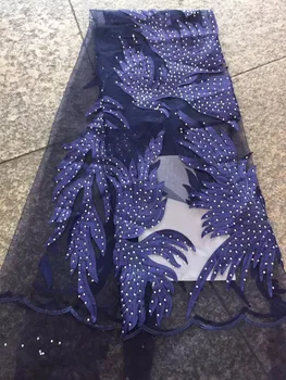2018 High Quality Royal Blue African Lace Fabrics/French Net Embroidery Rhinestones Tulle Lace Fabric For Nigerian Wedding Dress 
2018 High Quality Royal Blue African Lace Fabrics/French Net Embroidery Rhinestones Tulle Lace Fabric For Nigerian Wedding Dress