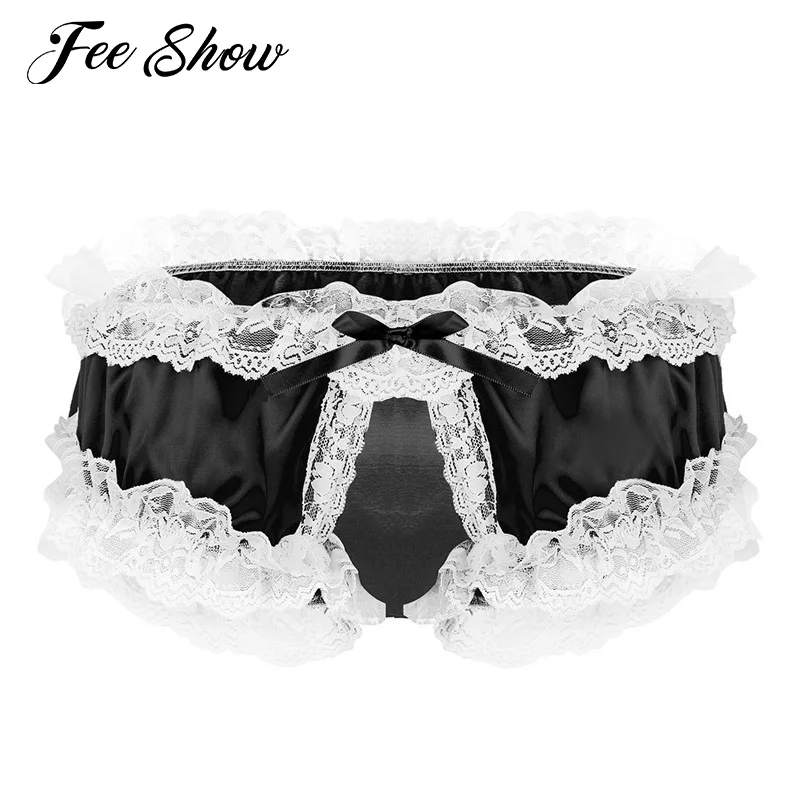 Mens Sexy Underwear Crotchless Satin Frilly Panties Sissy Lingerie Shiny Soft Fabric Ruffled Lace Ruffled Sissy Briefs Underwear
Mens Sexy Underwear Crotchless Satin Frilly Panties Sissy Lingerie Shiny Soft Fabric Ruffled Lace Ruffled Sissy Briefs Underwear