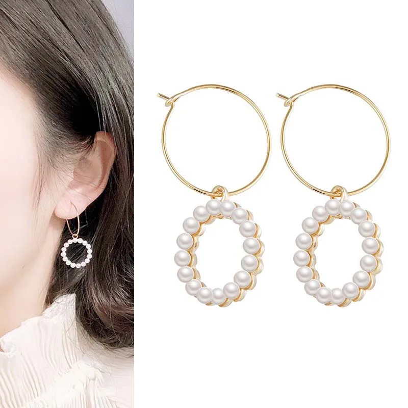 Real Pure Solid 925 Sterling Silver Large Hoop Earrings for Women Round Pearl Hoop Gold Female Long Earrings Fine Jewelry
Real Pure Solid 925 Sterling Silver Large Hoop Earrings for Women Round Pearl Hoop Gold Female Long Earrings Fine Jewelry