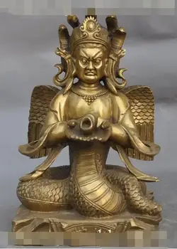 S02321 11"Tibet Buddhism Bronze 5-Head Snake Naga Kanya Buddha Serpent fairy Statue
S02321 11"Tibet Buddhism Bronze 5-Head Snake Naga Kanya Buddha Serpent fairy Statue