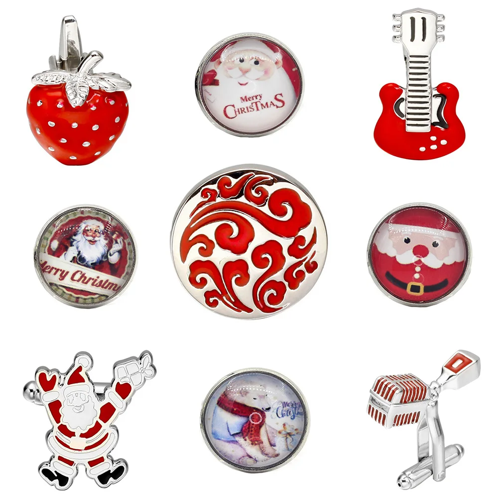 Trendy Round Cufflinks Santa Claus/Strawberry/Flag/Guitar Design Red Theme Cufflinks Chritmas Gifts for Men Bouton De Manchette
Trendy Round Cufflinks Santa Claus/Strawberry/Flag/Guitar Design Red Theme Cufflinks Chritmas Gifts for Men Bouton De Manchette