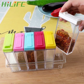 HILIFE Seasoning Box Creative Gadget Kitchen Spice Storage Bottle Jars Salt Pepper Cumin Powder Box 6Pcs/Set Transparent
HILIFE Seasoning Box Creative Gadget Kitchen Spice Storage Bottle Jars Salt Pepper Cumin Powder Box 6Pcs/Set Transparent