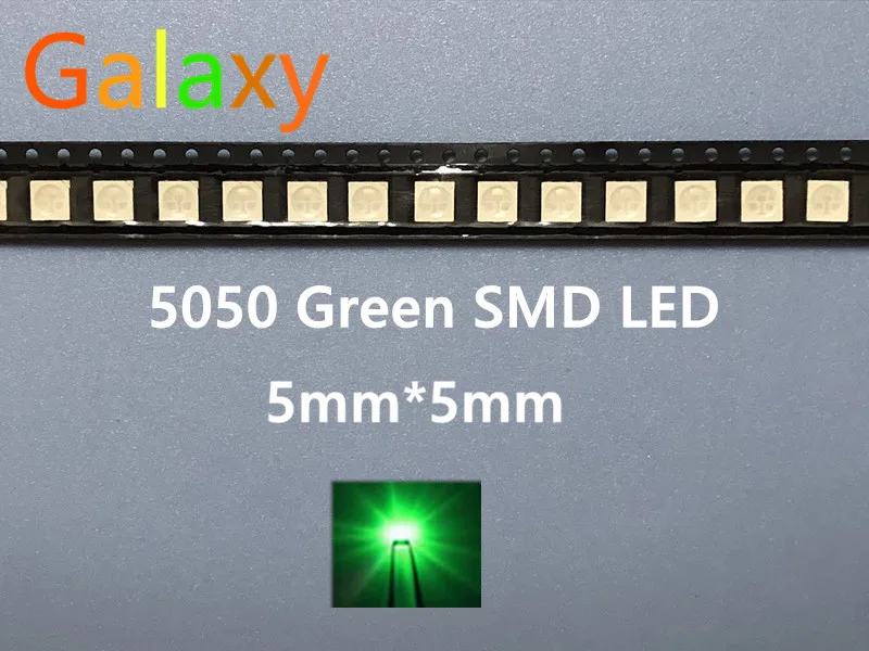 SMD Green PLCC-6 3-CHIPS 9000 MCD Ultra Bright LED High quality light-emitting diodes 5050 Diodes 500PCS | Освещение