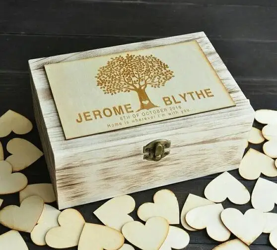 Personalized Rectangle Keepsake rustic wood Wedding guest book Custom Wooden wedding keepsake memory box with 100 hearts
Personalized Rectangle Keepsake rustic wood Wedding guest book Custom Wooden wedding keepsake memory box with 100 hearts