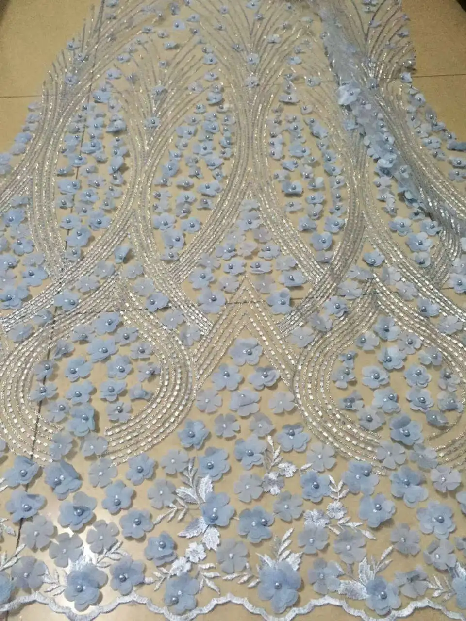 African Lace Fabric 2018 High Quality Cream Lace Embroidery French Tulle 3d Flower African Pearl Lace Fabric For Wedding
African Lace Fabric 2018 High Quality Cream Lace Embroidery French Tulle 3d Flower African Pearl Lace Fabric For Wedding