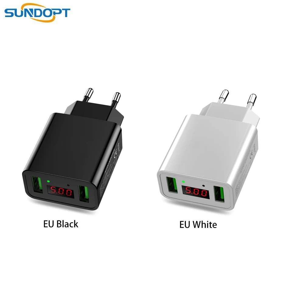 LED Display Dual USB Phone Charger EU/US Plug 2.1A Smart Fast Charging Mobile Wall Charger for iPhone iPad Samsung 100PCS/lot
LED Display Dual USB Phone Charger EU/US Plug 2.1A Smart Fast Charging Mobile Wall Charger for iPhone iPad Samsung 100PCS/lot
