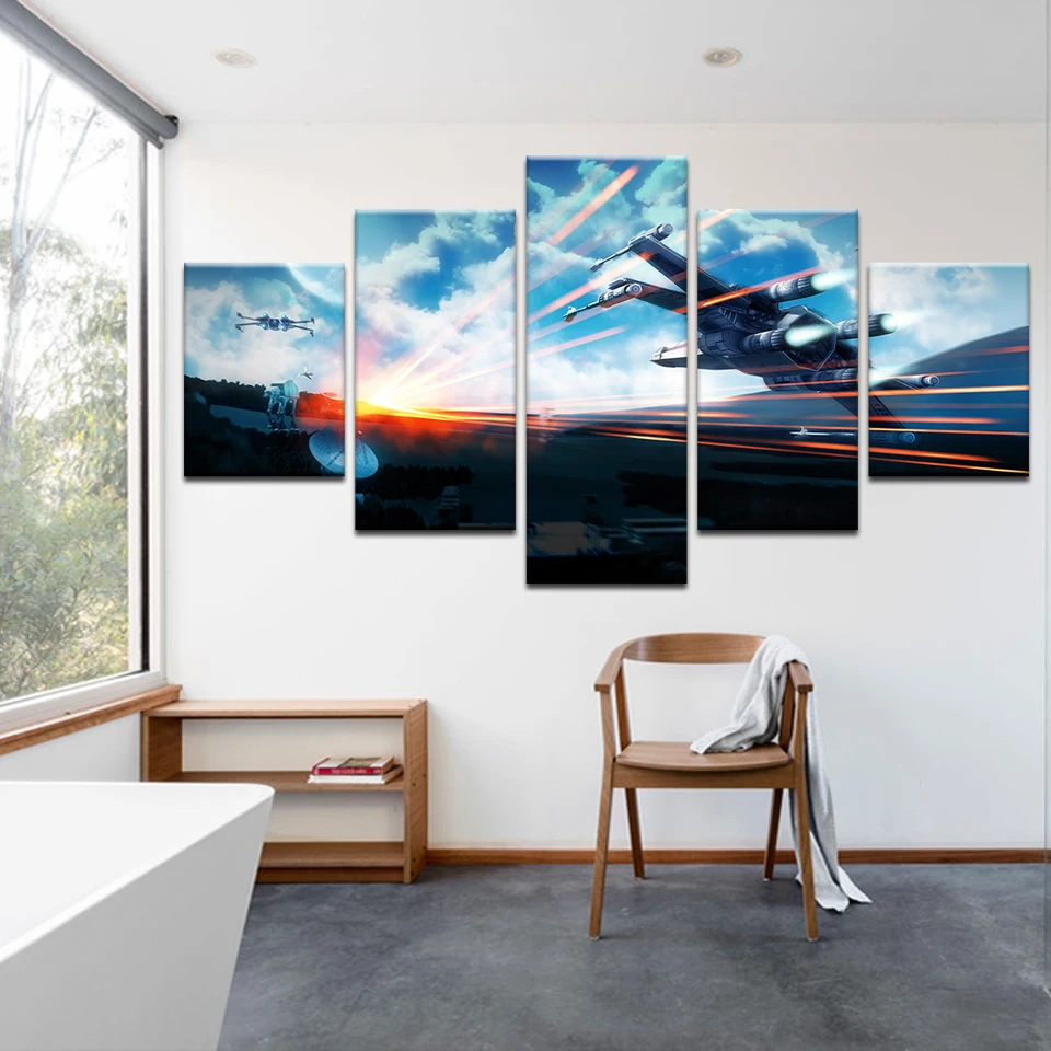 5 Pieces Canvas Oil Painting Home Decoration Wall Art Star Wars X-Wing Star fighter Pictures Painting For Living Room Prints
5 Pieces Canvas Oil Painting Home Decoration Wall Art Star Wars X-Wing Star fighter Pictures Painting For Living Room Prints