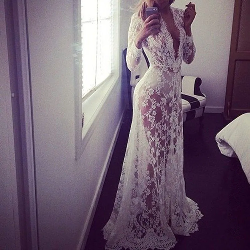 New 2019 Pregnant Women Sexy Lace Embroidery Long Maxi Dress Long Sleeve Deep V Neck See Through Vestidos S-XXL
New 2019 Pregnant Women Sexy Lace Embroidery Long Maxi Dress Long Sleeve Deep V Neck See Through Vestidos S-XXL