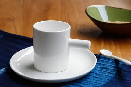 Костяной фарфор кофейная чашка белая блюдце керамическая одноцветная для молока