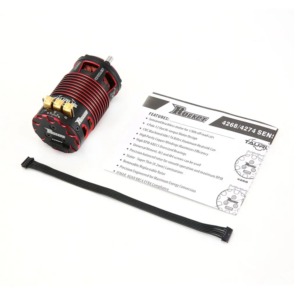Rocket 4268 2450KV Brushless Sensored Motor 4 Pole RC Car Motor For 1/8 Electric on road Touring Car Parts
Rocket 4268 2450KV Brushless Sensored Motor 4 Pole RC Car Motor For 1/8 Electric on road Touring Car Parts