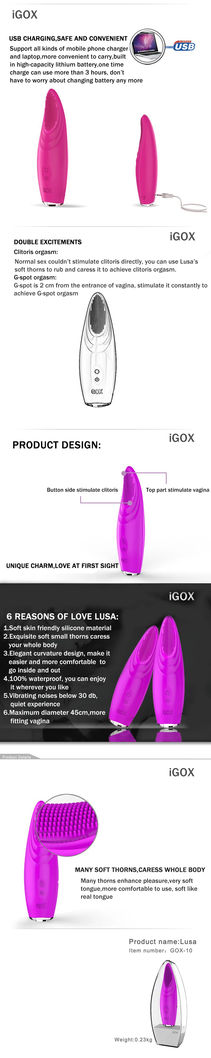 IGOX DORA  Function Rotation Silicone Waterproof Rechargeable G-Spot Tongue Vibrator, Women Sex Toys Adult Sex Products 5