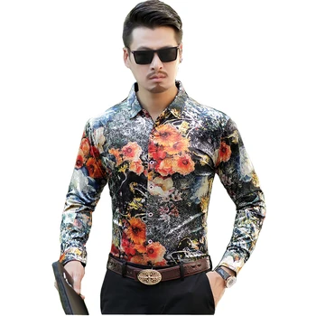 Men's shirt 2019 men's new fashion Velvet Slim Fit shirt long-sleeved Men's shirt Casual men's flowers shirt size M-3XL
Men's shirt 2019 men's new fashion Velvet Slim Fit shirt long-sleeved Men's shirt Casual men's flowers shirt size M-3XL