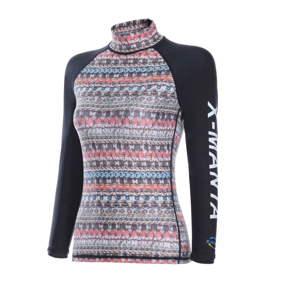 Women's UPF 50+ Long-Sleeve Rashguard Full Sleeve Raglan Top High Neck Printed Black Sleeve Shirt
Women's UPF 50+ Long-Sleeve Rashguard Full Sleeve Raglan Top High Neck Printed Black Sleeve Shirt