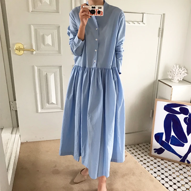 Cool City Lady Solid Color Long Dress Buttons Pleated Dress Robe Longue Vestido Largo Vestiti Lunga
Cool City Lady Solid Color Long Dress Buttons Pleated Dress Robe Longue Vestido Largo Vestiti Lunga