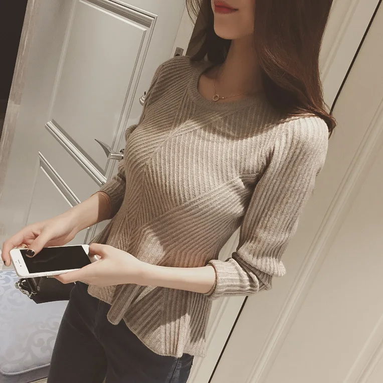 Ruffled Collar Knitted Sweater Women Autumn Winter Elegant Elastic Solid Knitted Sweaters Pullover Slim tight Jumper Femme Pull
Ruffled Collar Knitted Sweater Women Autumn Winter Elegant Elastic Solid Knitted Sweaters Pullover Slim tight Jumper Femme Pull