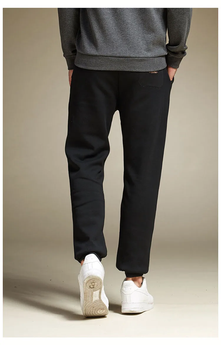 Aolamegs Men Casual Pants Winter Warm Fleece Sweatpants Slim Fit Plus Velvet Trousers Men Women Couples Drawstring Pants S-4XL (13)