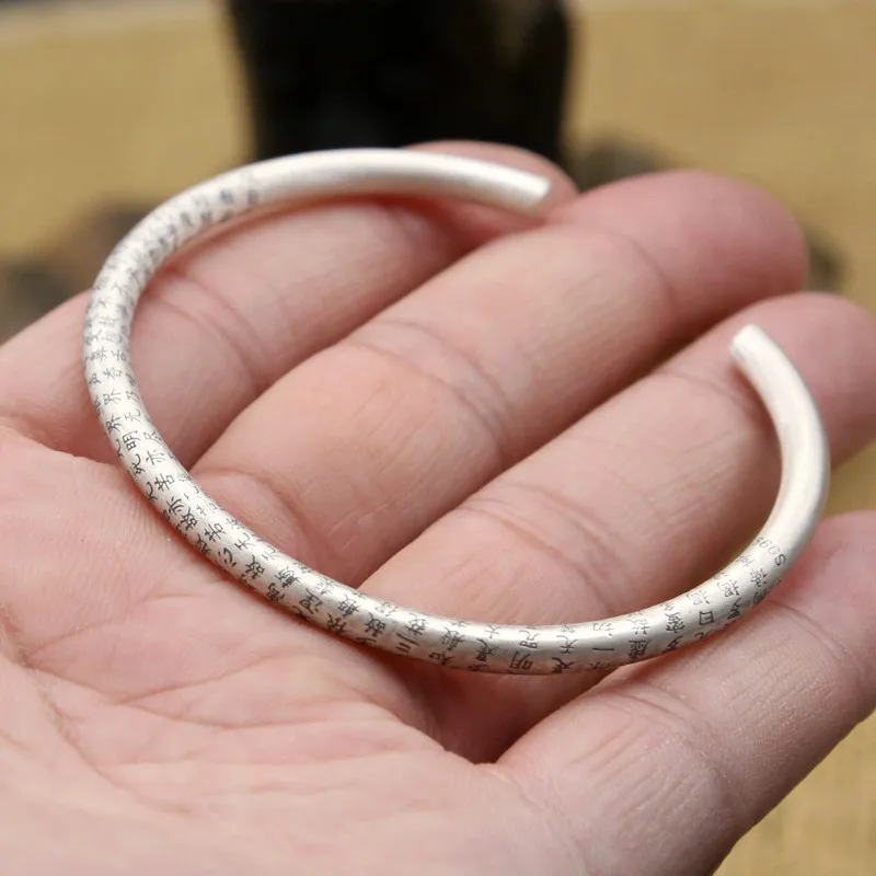 Solid Fine Silver 999 Round Wire Bracelet For Men Women Oxidized Sterling Silver Oval Cuff Bangle Simple China Character Band
Solid Fine Silver 999 Round Wire Bracelet For Men Women Oxidized Sterling Silver Oval Cuff Bangle Simple China Character Band