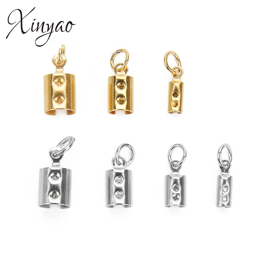 XINYAO 10Pcs Gold Color Stainless Steel Clasps Hooks With Split Rings Fit 2.5/3.5/4.5/6mm Leather Cord End Caps Jewelry Findings
XINYAO 10Pcs Gold Color Stainless Steel Clasps Hooks With Split Rings Fit 2.5/3.5/4.5/6mm Leather Cord End Caps Jewelry Findings