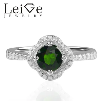 Leige Jewelry Natural Diopside Rings Round Shape Engagement Halo Ring For Woman Romantic Gifts 925 Sterling Silver
Leige Jewelry Natural Diopside Rings Round Shape Engagement Halo Ring For Woman Romantic Gifts 925 Sterling Silver