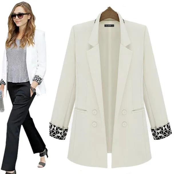 Blazer Women 2017 long Sleeve Boyfriend Feminino Slim Blazer Jackets Suits black white ol plus size xxxl
Blazer Women 2017 long Sleeve Boyfriend Feminino Slim Blazer Jackets Suits black white ol plus size xxxl