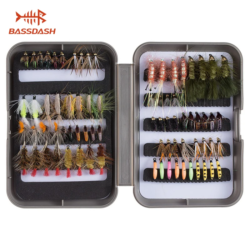 Bassdash Fly Fishing Flies Kit Assortment Trout Bass Fishing with Fly Box, 76 pcs with Dry/Wet Flies Nymphs Streamers Popper
Bassdash Fly Fishing Flies Kit Assortment Trout Bass Fishing with Fly Box, 76 pcs with Dry/Wet Flies Nymphs Streamers Popper