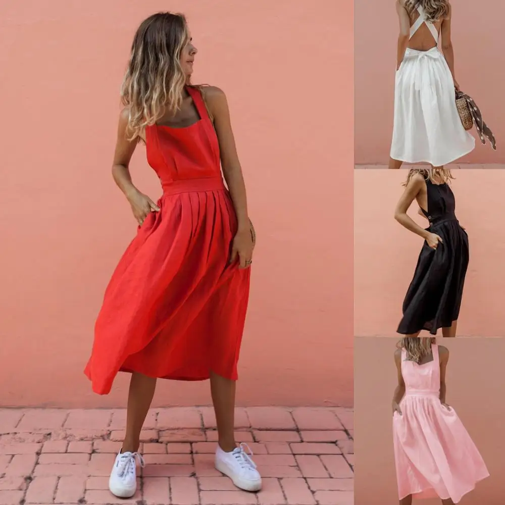 Oufisun Summer Sexy Backless Bow Red Women Midi Dress New Sleeveless Button Bandage Lace Up Dresses Spaghetti Strap Party Dress
Oufisun Summer Sexy Backless Bow Red Women Midi Dress New Sleeveless Button Bandage Lace Up Dresses Spaghetti Strap Party Dress