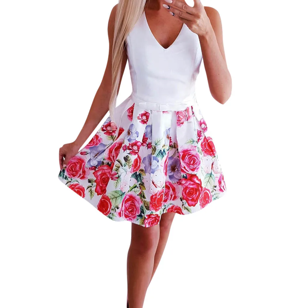 2019 vetement femme Women Summer Office Cotton Fashion Dress Sexy Round-necked Rose Printed Dress floral Temperament dress modi
2019 vetement femme Women Summer Office Cotton Fashion Dress Sexy Round-necked Rose Printed Dress floral Temperament dress modi