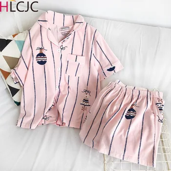 Soft Women Pajamas Set Summer Short Sleeve Pyjamas 100% Cotton Femme Sleepwear Cute Cartoon Pijamas Summer Pajamas Woman
Soft Women Pajamas Set Summer Short Sleeve Pyjamas 100% Cotton Femme Sleepwear Cute Cartoon Pijamas Summer Pajamas Woman